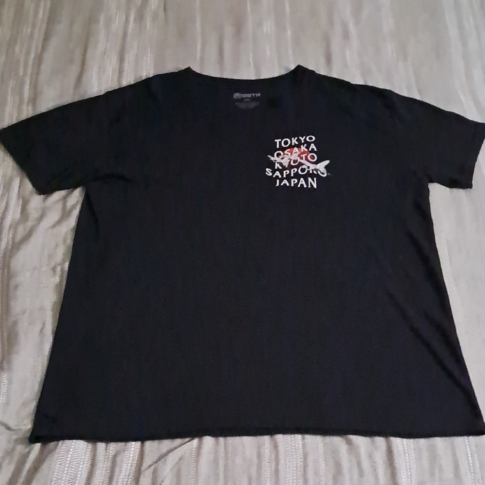 Black Graphic Tee with City Names